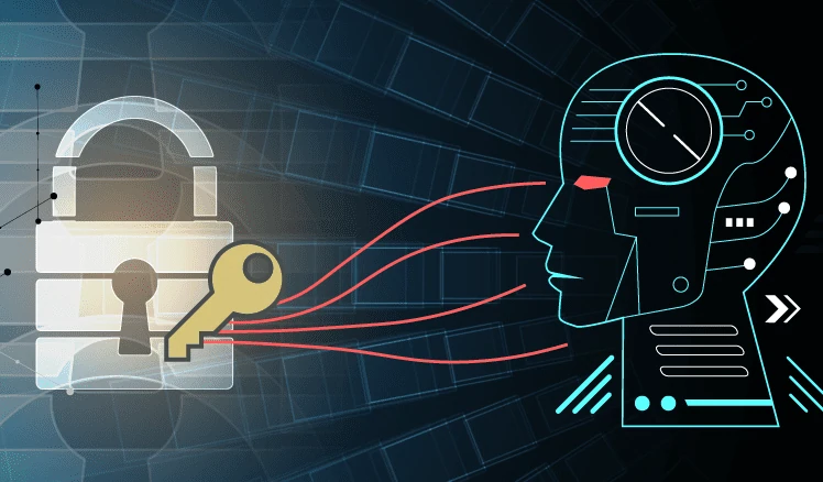 AI accessing digital security lock with key