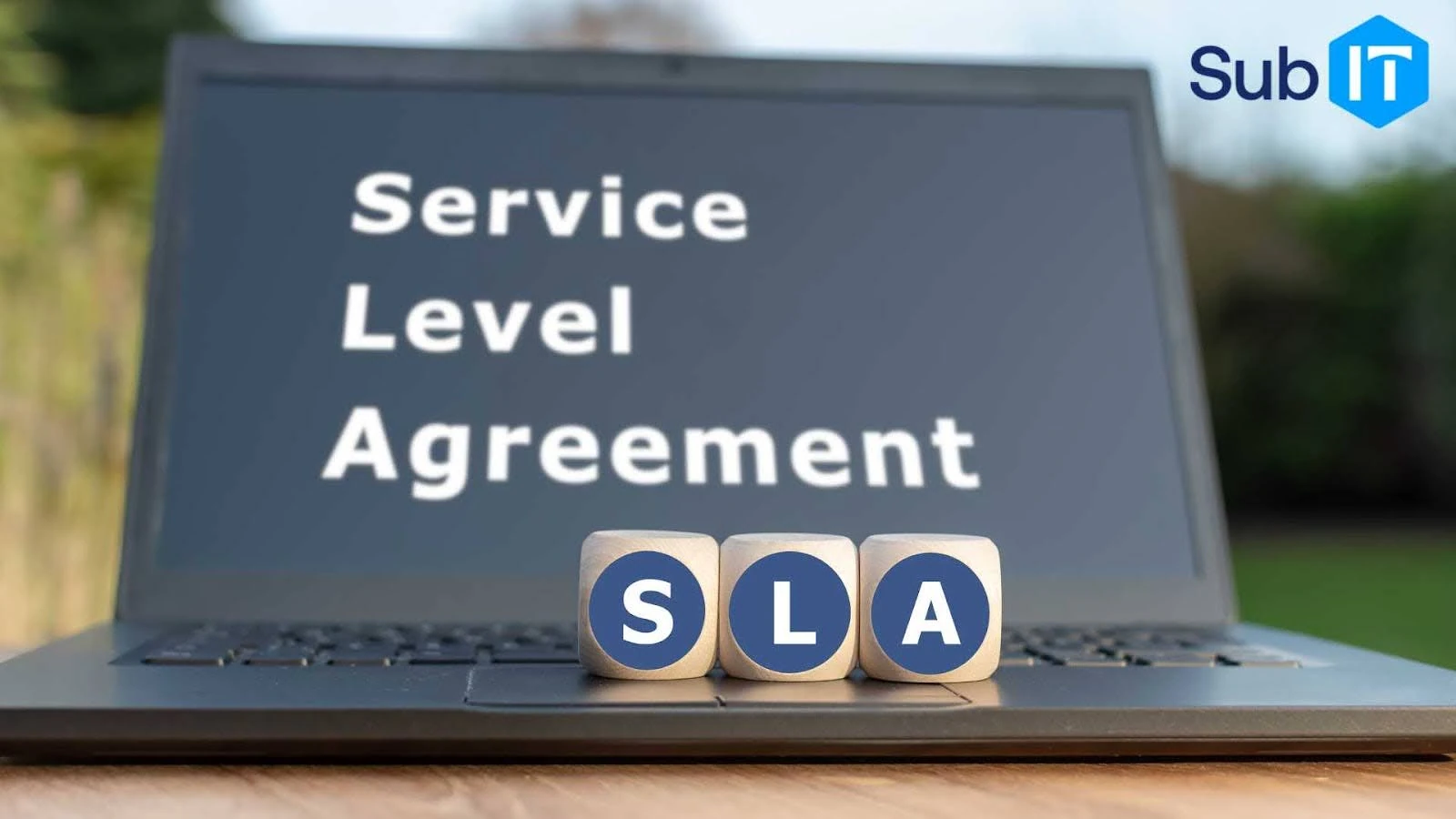 Laptop displaying Service Level Agreement concept