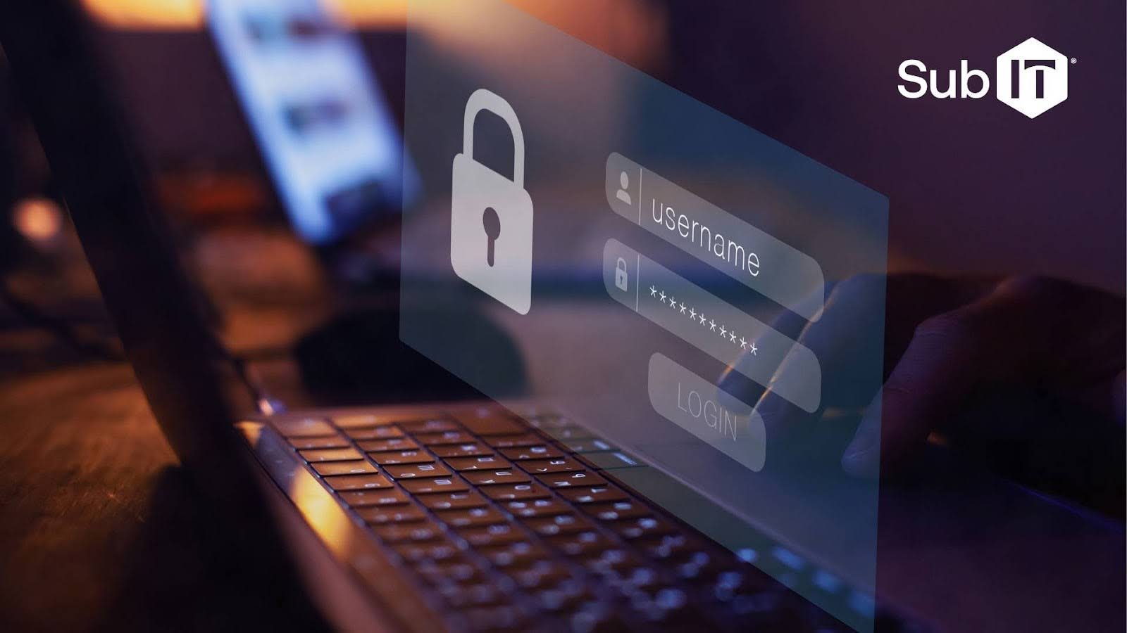 Secure login screen with lock icon on laptop