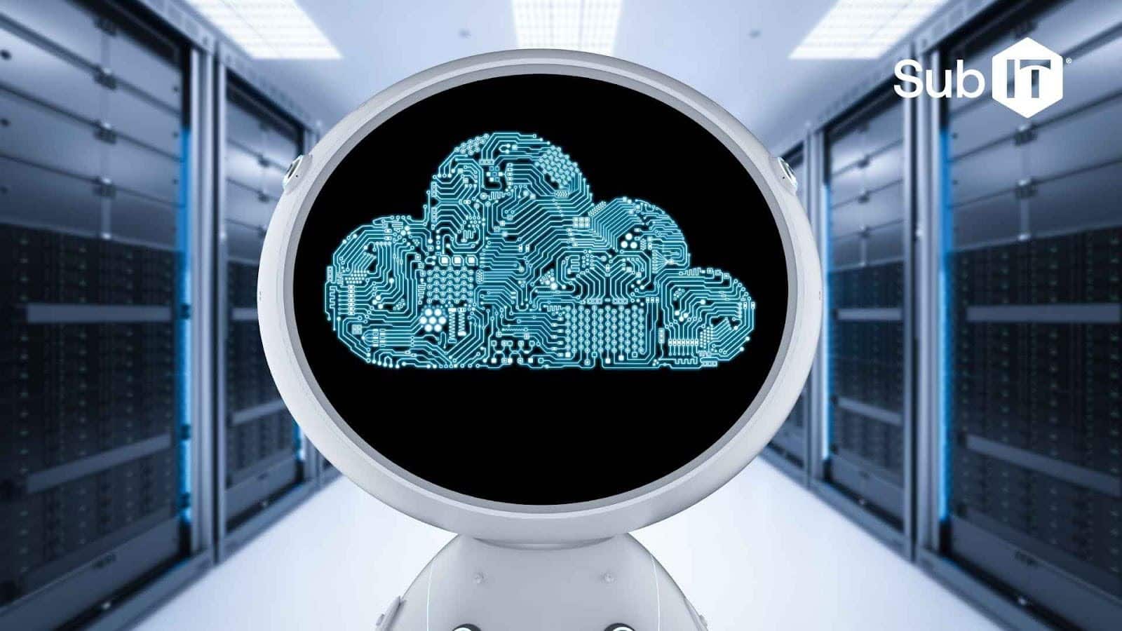 Cloud computing graphic in data center