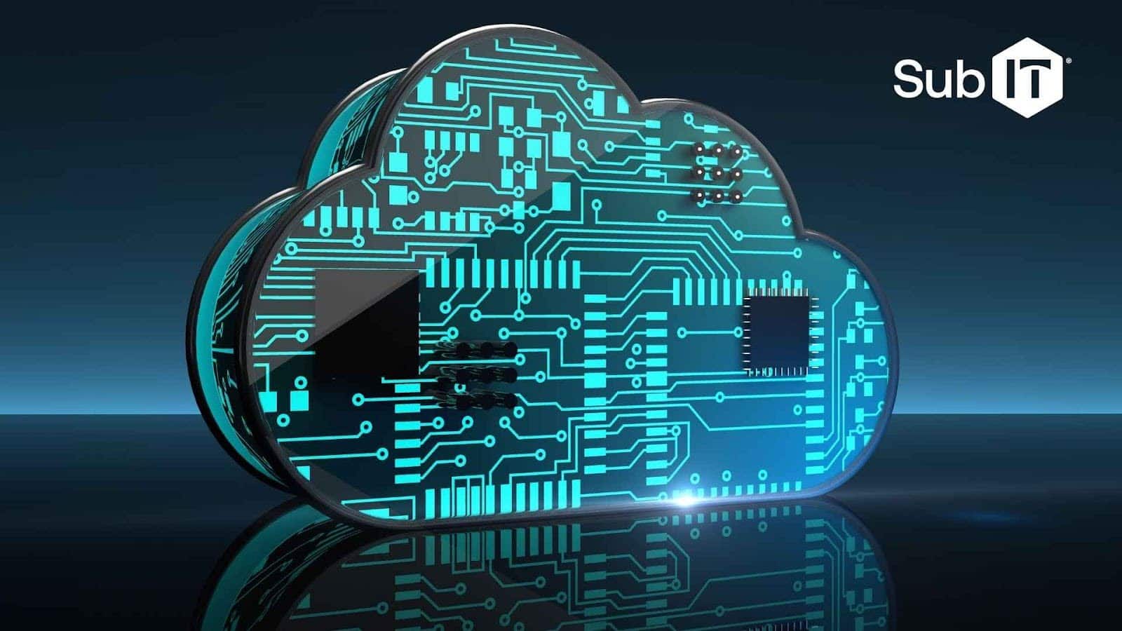 Digital circuit cloud icon with SubIT logo.