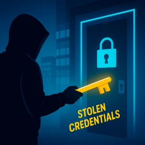 Hacker using stolen credentials to unlock secure data