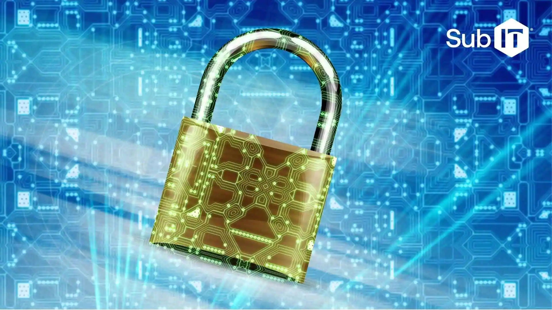 Digital padlock symbolizing IT security and compliance