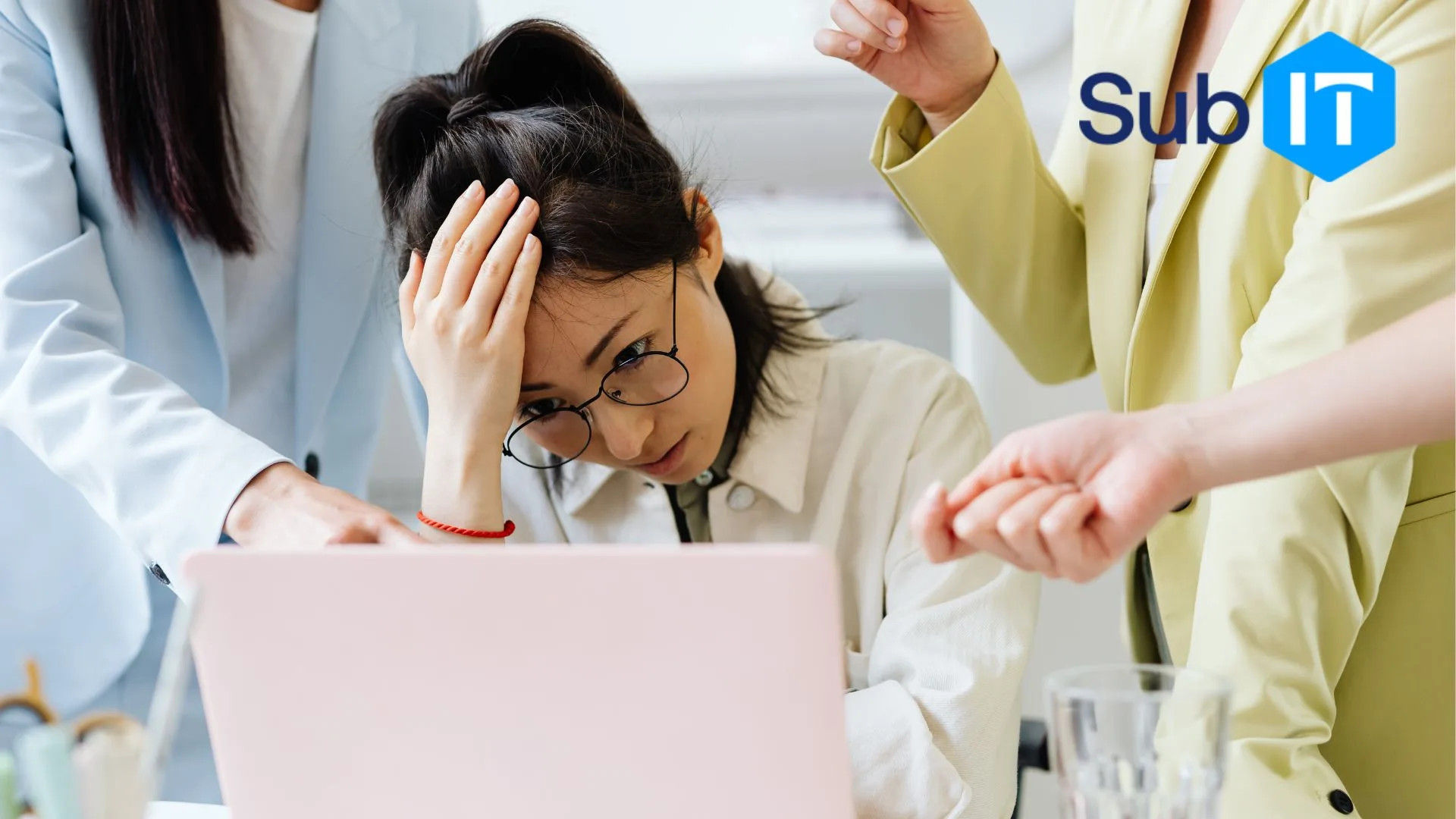 person worried about IT disaster