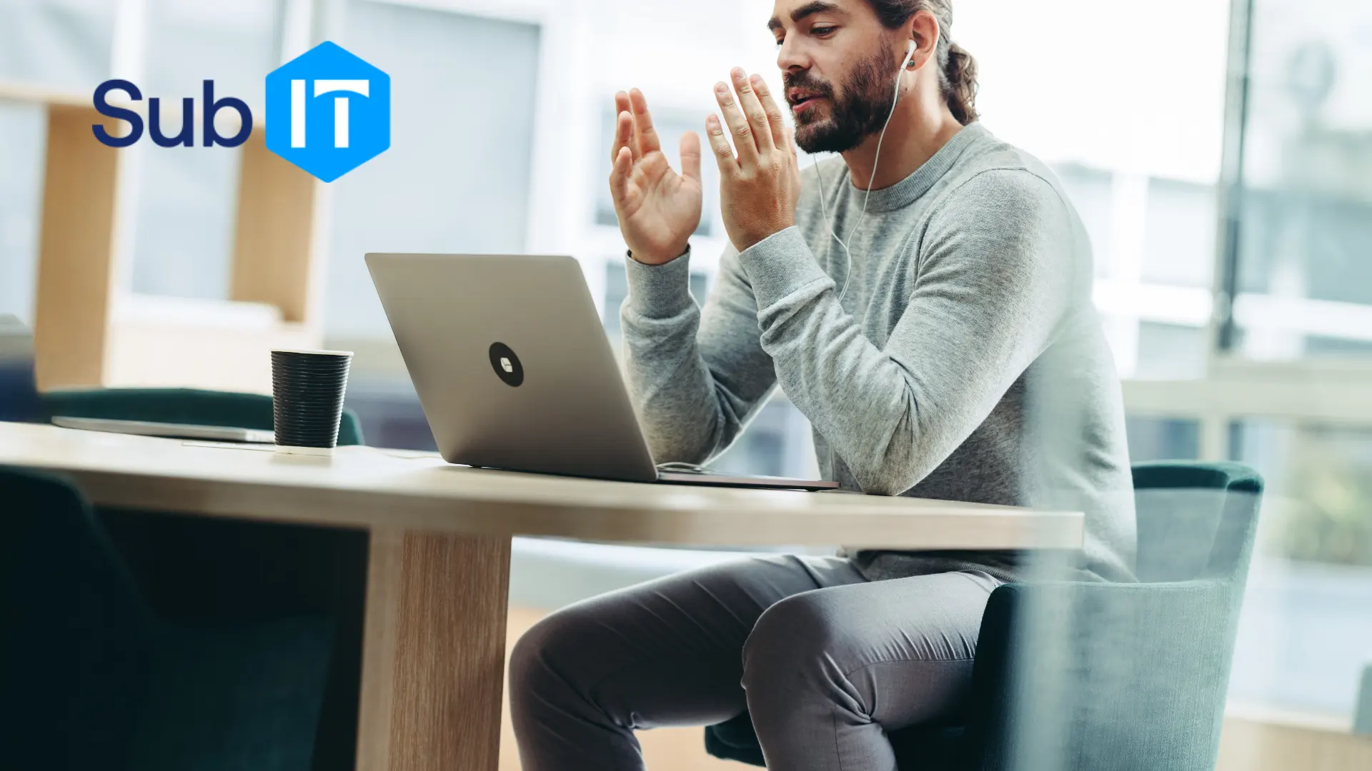 Virtual employee in team meeting