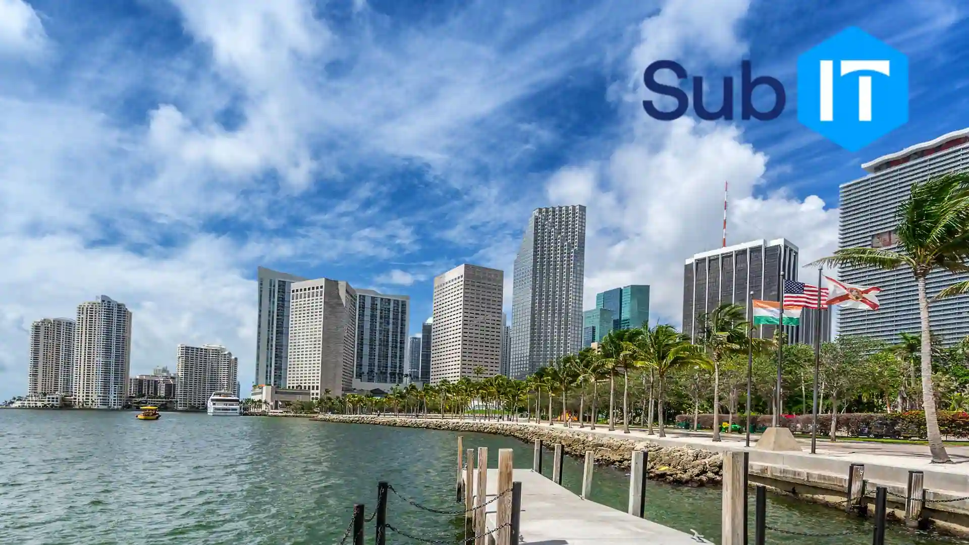 A downtown Florida coastline view, where many local businesses need endpoint management services
