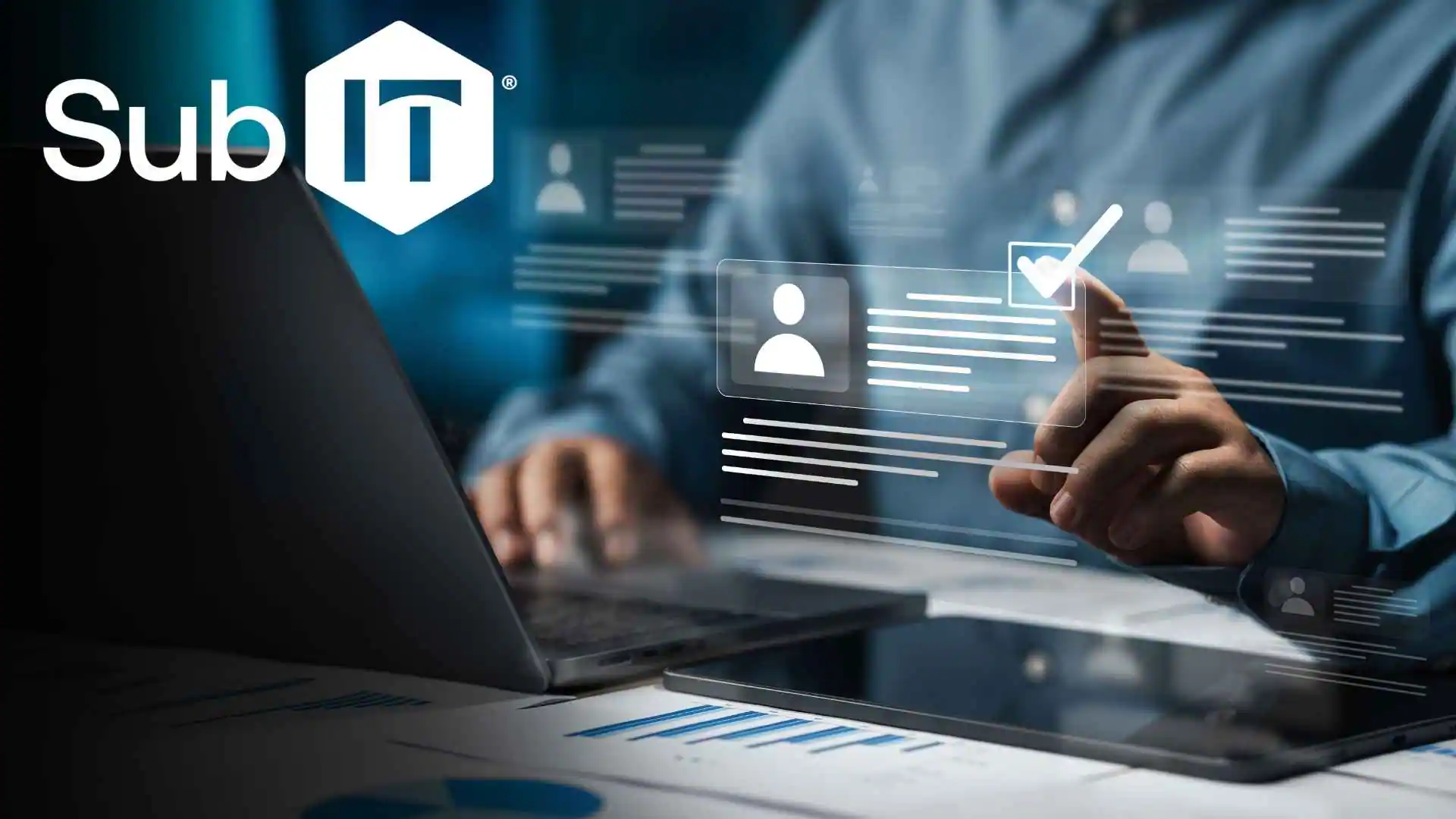 virtual Chief Information Officer SubIT logo beside digital user verification interface